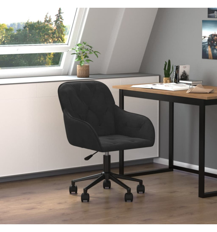 Chaise pivotante de bureau Noir Velours | Mobilier & Déco