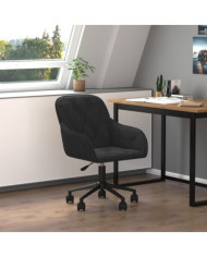 Chaise pivotante de bureau Noir Velours | Mobilier & Déco