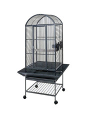 Strong Cage pour perroquet Villa Minerva Gris métallisé 46x46x144 cm | Mobilier & Déco