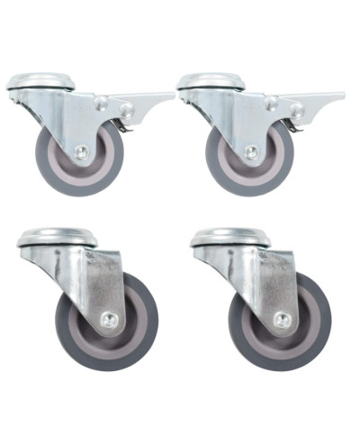 4 pcs Roulettes pivotantes à trou de boulon 50 mm | Mobilier & Déco