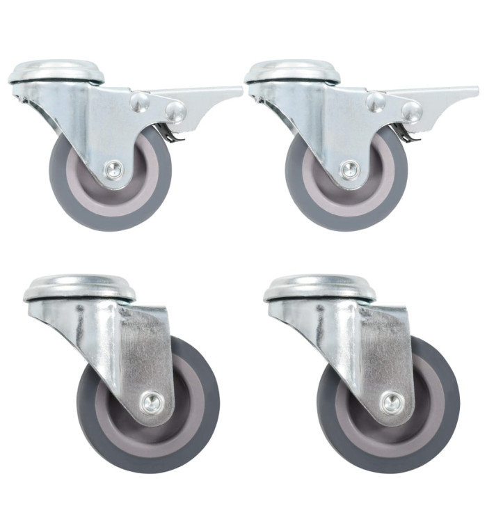 4 pcs Roulettes pivotantes à trou de boulon 50 mm | Mobilier & Déco