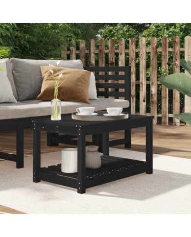 Table de jardin noir 82,5x50,5x45 cm bois massif de pin | Mobilier & Déco