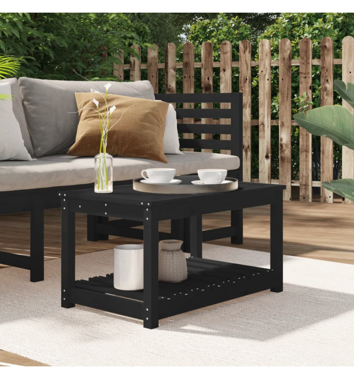 Table de jardin noir 82,5x50,5x45 cm bois massif de pin | Mobilier & Déco