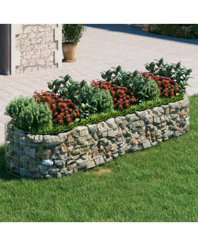 Lit surélevé à gabion Fer galvanisé 300x100x50 cm | Mobilier & Déco