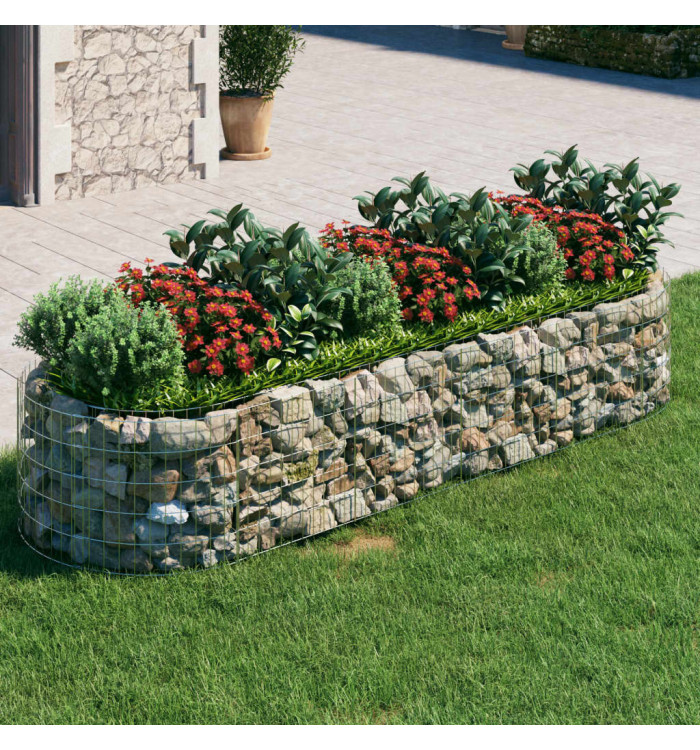 Lit surélevé à gabion Fer galvanisé 300x100x50 cm | Mobilier & Déco
