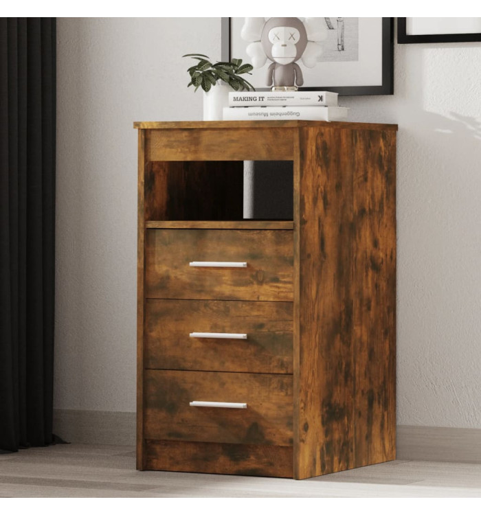 Armoire à tiroirs Chêne fumé 40x50x76 cm Bois d'ingénierie | Mobilier & Déco