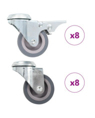 16 pcs Roulettes pivotantes à trou de boulon 50 mm | Mobilier & Déco