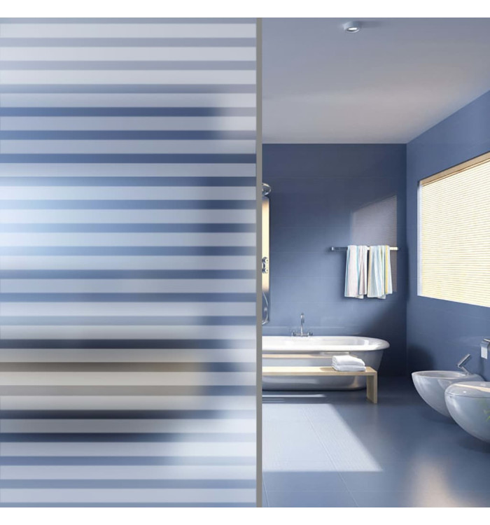 Film pour fenêtre dépoli design à rayures 0,9x50 m PVC | Mobilier & Déco