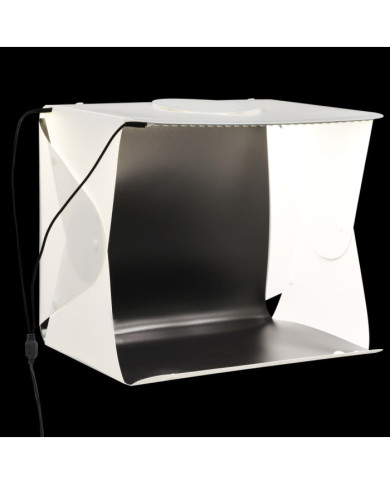 Boîte à lumière studio LED pliable 40x34x37 cm Plastique Blanc | Mobilier & Déco