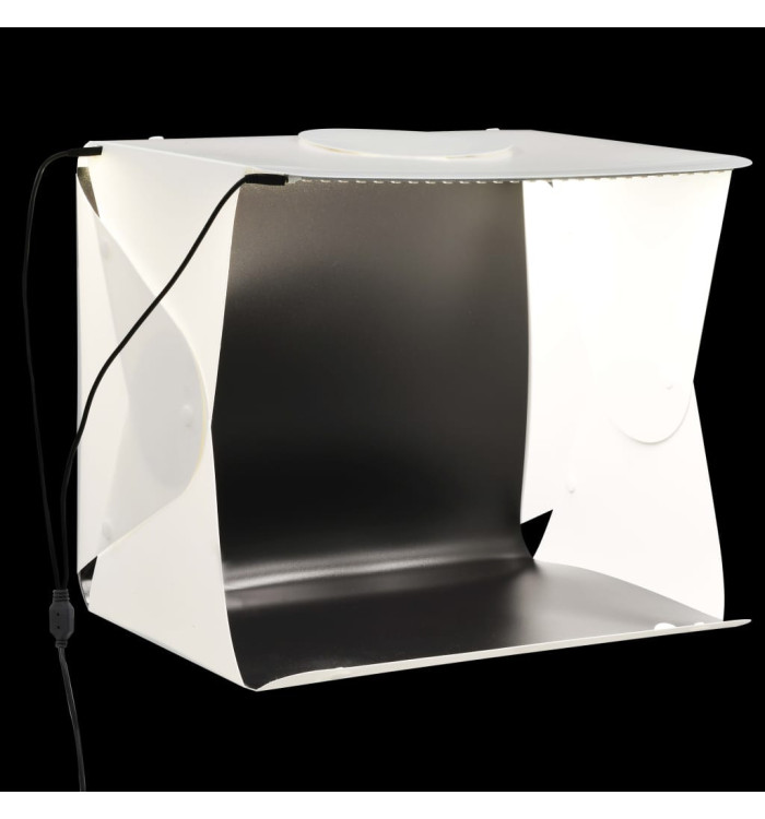 Boîte à lumière studio LED pliable 40x34x37 cm Plastique Blanc | Mobilier & Déco
