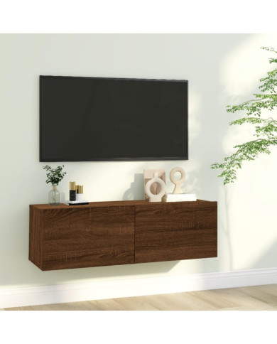 Armoire murale TV Chêne marron 100x30x30 cm Bois d'ingénierie | Mobilier & Déco