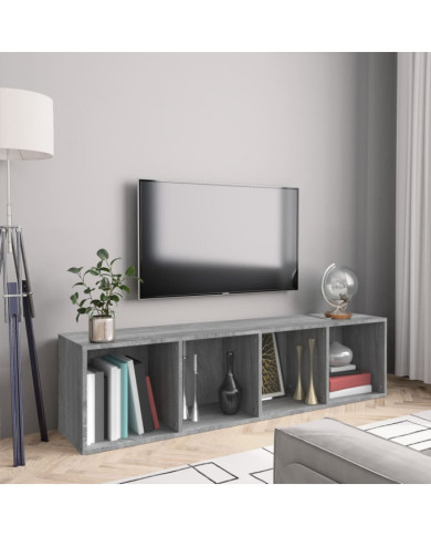 Bibliothèque/Meuble TV Sonoma gris 143x30x36cm Bois ingénierie | Mobilier & Déco