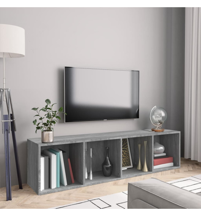 Bibliothèque/Meuble TV Sonoma gris 143x30x36cm Bois ingénierie | Mobilier & Déco
