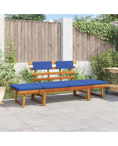 Banc de jardin avec coussins 2-en-1 190 cm Bois solide d'acacia | Mobilier & Déco