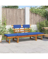 Banc de jardin avec coussins 2-en-1 190 cm Bois solide d'acacia | Mobilier & Déco