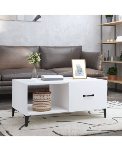 Table basse blanc 90x50x40 cm bois d'ingénierie | Mobilier & Déco