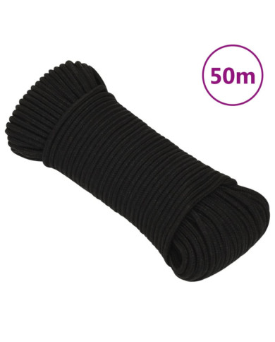 Corde de travail Noir 4 mm 50 m Polyester | Mobilier & Déco
