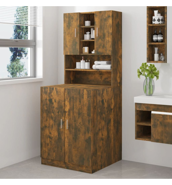 Armoire de machine à laver Chêne fumé Bois d’ingénierie | Mobilier & Déco