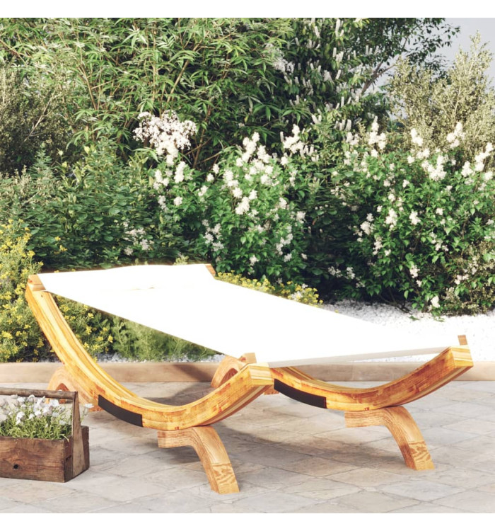 Lit de repos extérieur 100x188,5x44 cm Bois courbé massif Crème | Mobilier & Déco