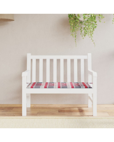 Coussin de banc de jardin motif à carreaux rouges 100x50x3cm | Mobilier & Déco