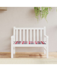 Coussin de banc de jardin motif à carreaux rouges 100x50x3cm | Mobilier & Déco