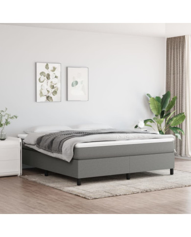 Sommier à lattes de lit avec matelas Gris foncé 180x200cm Tissu | Mobilier & Déco