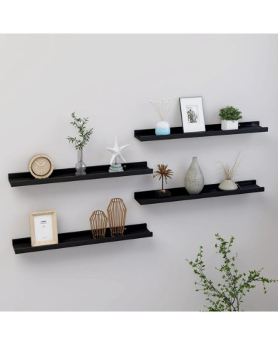 Étagères murales 4 pcs Noir 60x9x3 cm | Mobilier & Déco
