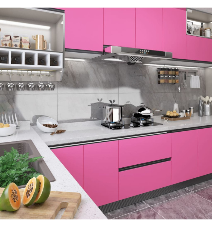Film autoadhésif pour meubles Rose brillant 500x90 cm PVC | Mobilier & Déco