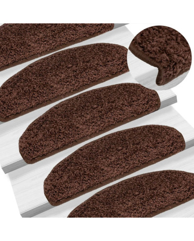 Tapis d'escalier 10 pcs 65x21x4 cm Marron | Mobilier & Déco