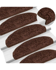 Tapis d'escalier 10 pcs 65x21x4 cm Marron | Mobilier & Déco