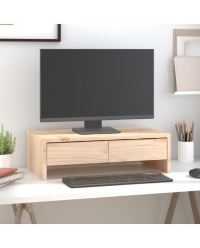 Support pour moniteur 50x27x15 cm Bois de pin solide | Mobilier & Déco