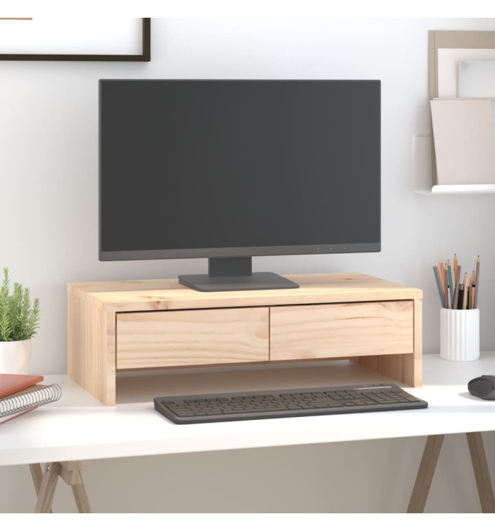 Support pour moniteur 50x27x15 cm Bois de pin solide | Mobilier & Déco