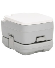 Toilette de camping portable gris et blanc 10+10 L PEHD | Mobilier & Déco