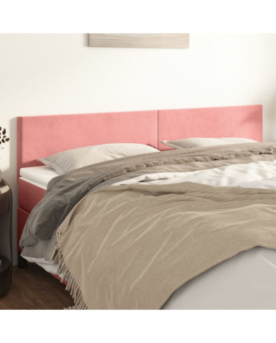 Têtes de lit 2 pcs Rose 100x5x78/88 cm Velours | Mobilier & Déco