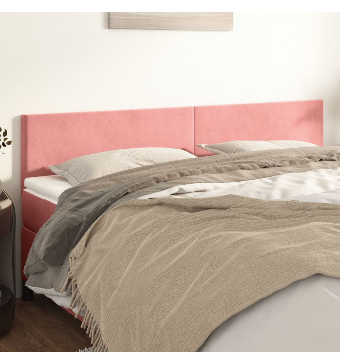 Têtes de lit 2 pcs Rose 100x5x78/88 cm Velours | Mobilier & Déco