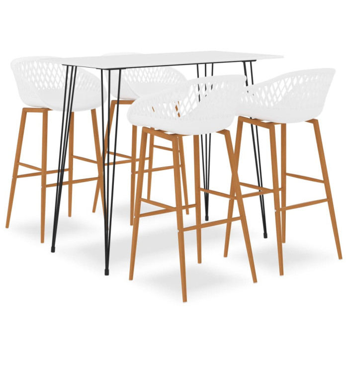 Ensemble de bar 5 pcs Blanc | Mobilier & Déco