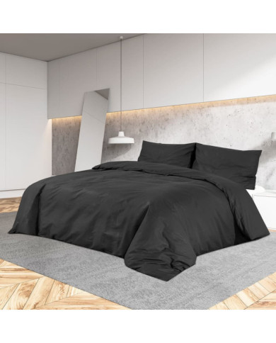 Ensemble de housse de couette Noir 155x220 cm Microfibre légère | Mobilier & Déco