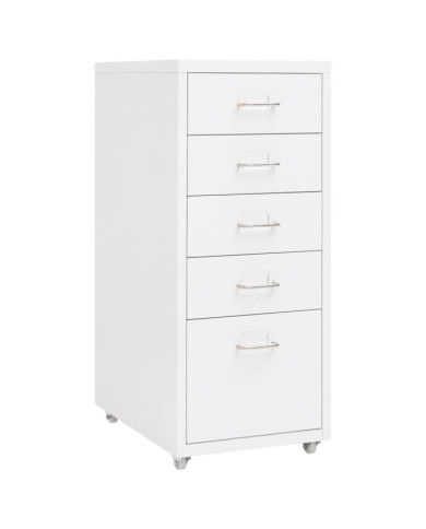 Classeur mobile Blanc 28x41x69 cm Métal | Mobilier & Déco