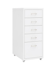 Classeur mobile Blanc 28x41x69 cm Métal | Mobilier & Déco