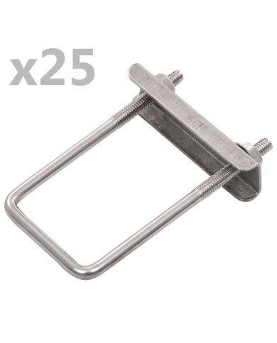 Ensemble de 25 connecteurs en U pour poteau de clôture 60x40 mm | Mobilier & Déco