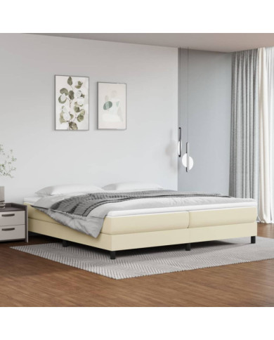Cadre de lit sans matelas crème 200x200 cm similicuir | Mobilier & Déco