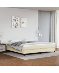 Cadre de lit sans matelas crème 200x200 cm similicuir | Mobilier & Déco