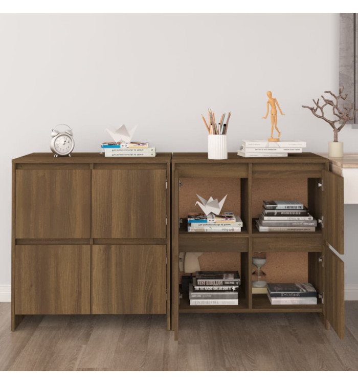 Buffets 2 pcs Chêne marron 70x41x75 cm Bois d'ingénierie | Mobilier & Déco