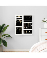 Armoire à bijoux avec miroir murale blanc 30x8,5x67 cm | Mobilier & Déco