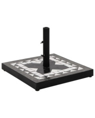 Base de parasol noir et blanc carré 12 kg | Mobilier & Déco