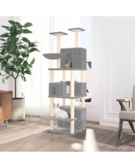 Arbre à chat avec griffoirs en sisal Gris clair 180 cm | Mobilier & Déco