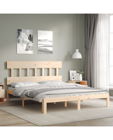 Cadre de lit sans matelas bois de pin massif | Mobilier & Déco