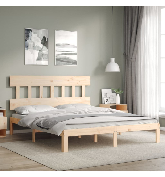 Cadre de lit sans matelas bois de pin massif | Mobilier & Déco