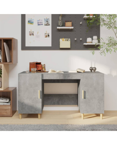 Bureau Gris béton 140x50x75 cm Bois d'ingénierie | Mobilier & Déco