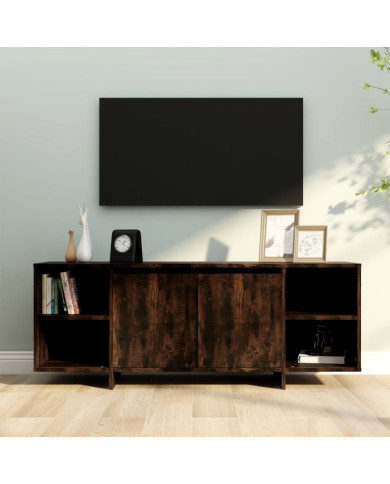 Meuble TV chêne fumé 130x35x50 cm bois d'ingénierie | Mobilier & Déco